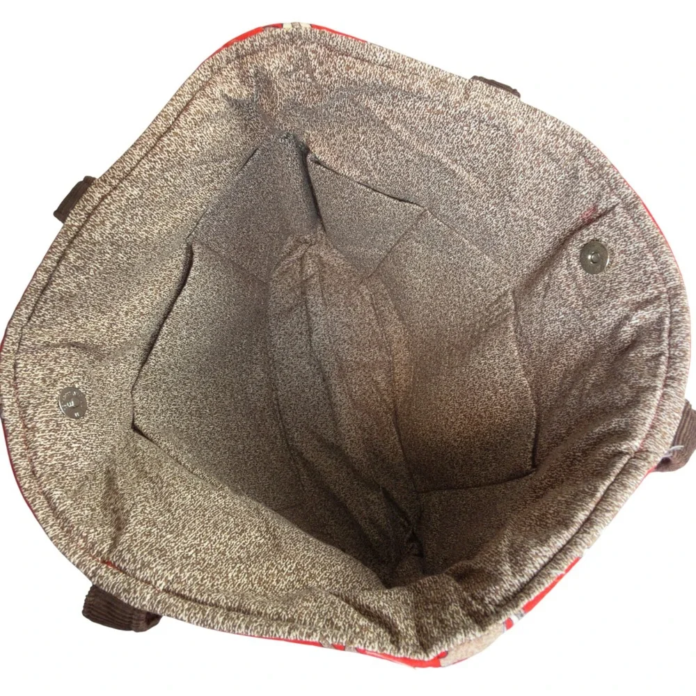 Handmade Sock Monkey Tote Bag, Red Brown Corduroy Bottom,‎ Organizer, Cute